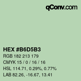 Color code: HEX #B6D5B3 | qconv.com