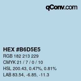 Color code: HEX #B6D5E5 | qconv.com