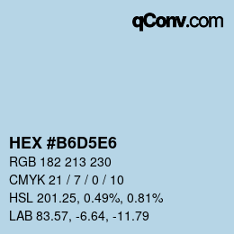 カラーコード: HEX #B6D5E6 | qconv.com