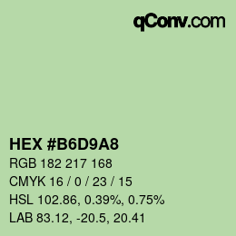 カラーコード: HEX #B6D9A8 | qconv.com