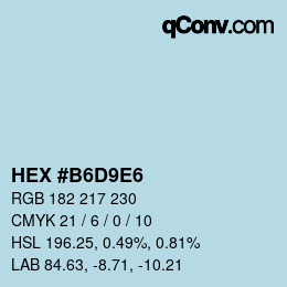 Color code: HEX #B6D9E6 | qconv.com