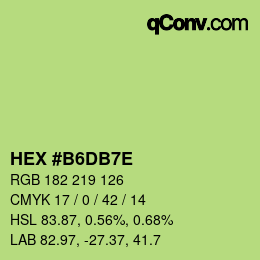 Color code: HEX #B6DB7E | qconv.com