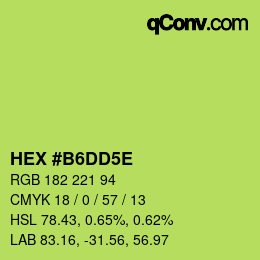 カラーコード: HEX #B6DD5E | qconv.com