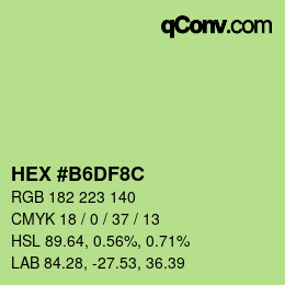 Color code: HEX #B6DF8C | qconv.com