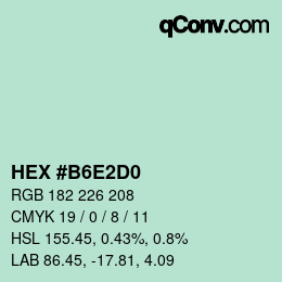 颜色代码: HEX #B6E2D0 | qconv.com