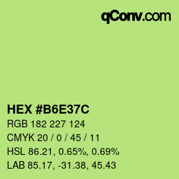 カラーコード: HEX #B6E37C | qconv.com