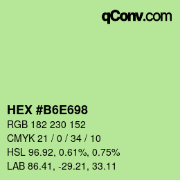 Color code: HEX #B6E698 | qconv.com