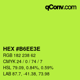 Color code: HEX #B6EE3E | qconv.com