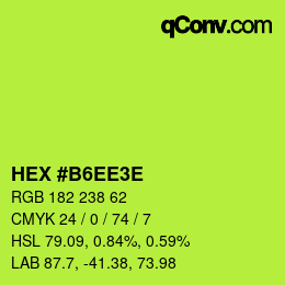 カラーコード: HEX #B6EE3E | qconv.com