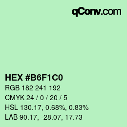 Farbcode: HEX #B6F1C0 | qconv.com