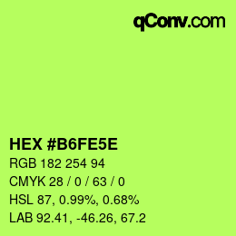 カラーコード: HEX #B6FE5E | qconv.com