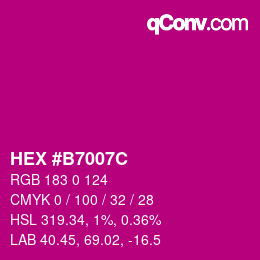 Código de color: HEX #B7007C | qconv.com