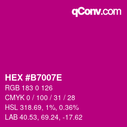 Color code: HEX #B7007E | qconv.com