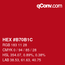 Color code: HEX #B70B1C | qconv.com