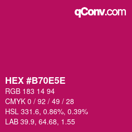 Color code: HEX #B70E5E | qconv.com