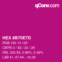 Color code: HEX #B70E7D | qconv.com