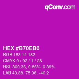 Color code: HEX #B70EB6 | qconv.com