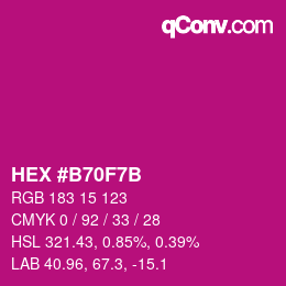 Color code: HEX #B70F7B | qconv.com