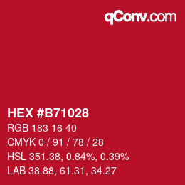 Color code: HEX #B71028 | qconv.com