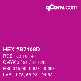 Color code: HEX #B7108D | qconv.com