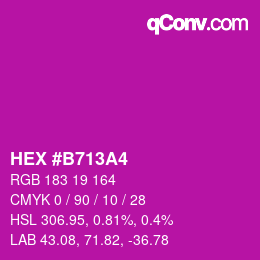 カラーコード: HEX #B713A4 | qconv.com