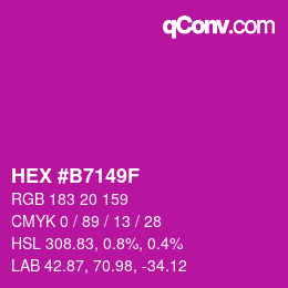 Color code: HEX #B7149F | qconv.com