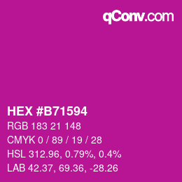 Color code: HEX #B71594 | qconv.com