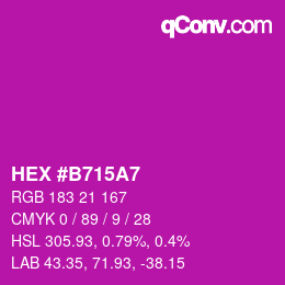 Color code: HEX #B715A7 | qconv.com
