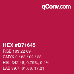 Color code: HEX #B71645 | qconv.com