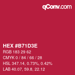 Color code: HEX #B71D3E | qconv.com