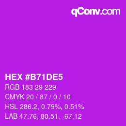 カラーコード: HEX #B71DE5 | qconv.com