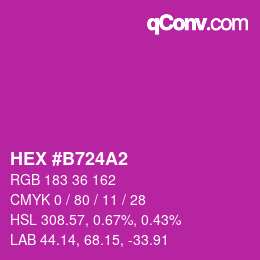 颜色代码: HEX #B724A2 | qconv.com