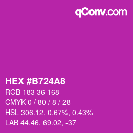 カラーコード: HEX #B724A8 | qconv.com