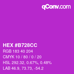 Farbcode: HEX #B728CC | qconv.com