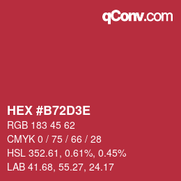 Color code: HEX #B72D3E | qconv.com