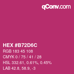 Code couleur: HEX #B72D6C | qconv.com