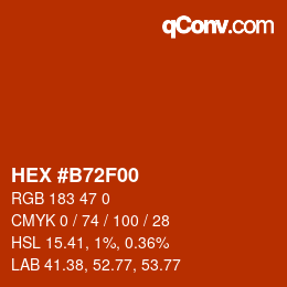 Color code: HEX #B72F00 | qconv.com