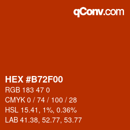 Color code: HEX #B72F00 | qconv.com