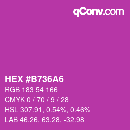 Color code: HEX #B736A6 | qconv.com