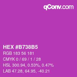 カラーコード: HEX #B738B5 | qconv.com