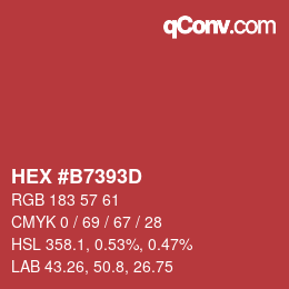 Code couleur: HEX #B7393D | qconv.com