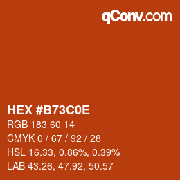 Color code: HEX #B73C0E | qconv.com