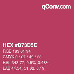 カラーコード: HEX #B73D5E | qconv.com