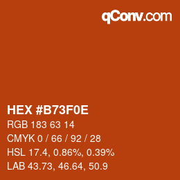 Color code: HEX #B73F0E | qconv.com