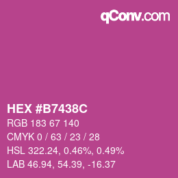 Color code: HEX #B7438C | qconv.com