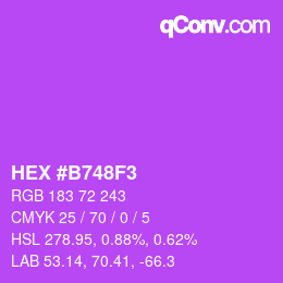 Color code: HEX #B748F3 | qconv.com