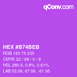 カラーコード: HEX #B74BEB | qconv.com