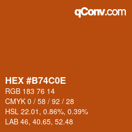Color code: HEX #B74C0E | qconv.com