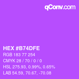 Color code: HEX #B74DFE | qconv.com