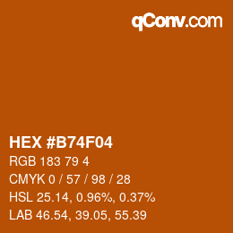 Color code: HEX #B74F04 | qconv.com